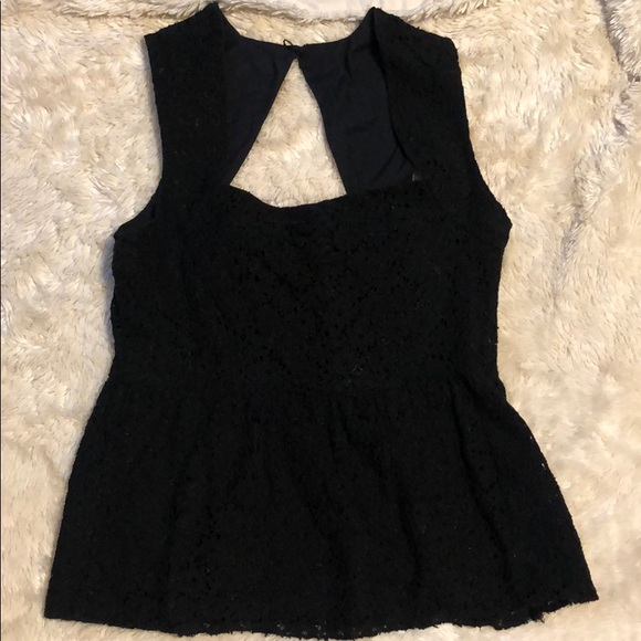 Anthropologie Tops - Anthropologie black lace peplum top, size 12 Anthropologie Tops - Anthropologie black lace peplum top, size 12